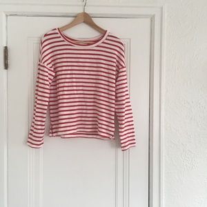 Red and White Stripe Top